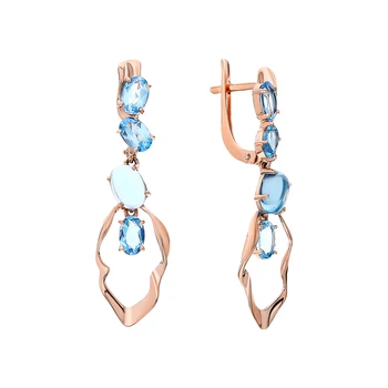 

Gold earrings with Topaz sunlight sample 585