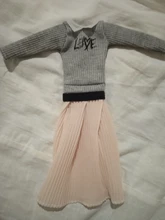 2 unids/lote muñeca hecha a mano vestido para muñeca Barbie Casual desgaste diario atuendo de gemelos falda rosa azul accesorios de ropa de los niños de juguete