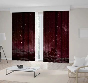 

Curtain Clouds Nebula and Stars in Deep Space Glowing Mysterious Universe Magical Artwork Burgundy Gray White