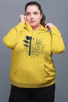 

Angemiel Wear To Break Rules Öğren Yellow Women 'S Hooded Sweatshirt