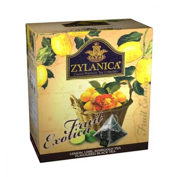 

Tea zylanica fruit exotica, black with lemon, lime, calendula petals, 20 Pyramids