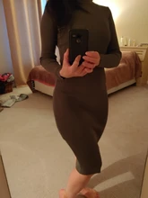 Sweater Dresses Turtleneck Bottoming Long-Sleeve Slim Bodycon Autumn Winter Women Lady