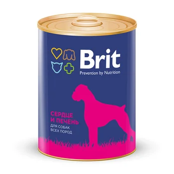 

Brit canned D/dogs Brit premium heart & liver heart & liver, 850g-12 PCs