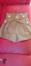 Women Shorts TWOTWINSTYLE Elegant High-Waist Fashion Color Patchwork Hit Loose for Female