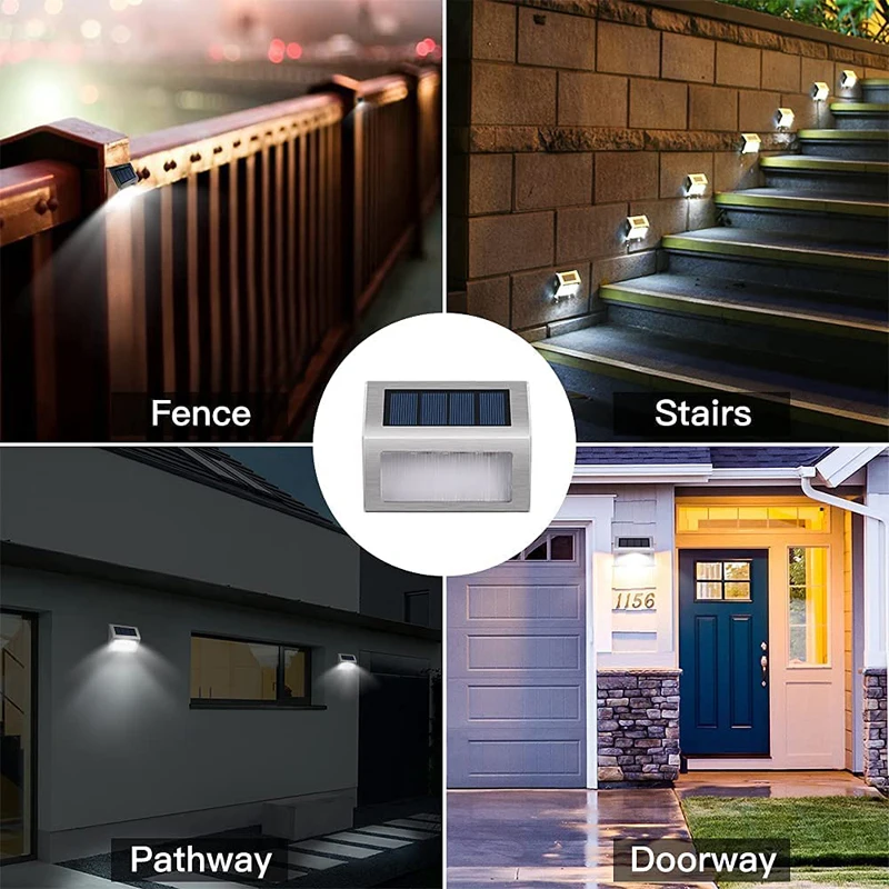 solar powered led wall light Outdoor LED Lights Solar Powered 3LED Waterproof Garden Wall Lamp For Fence Deck Stair Lights Decoration solar lights for backyard