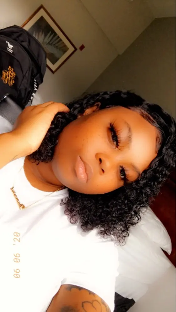 180% Indian Kinky Curly Human Hair Wig photo review