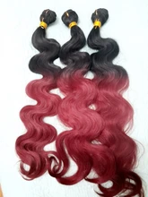 Angie 100g/piece Ombre color hair extension 16-24 inch available body wave bundles high