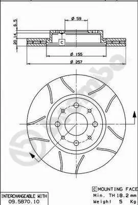 Диск тормозной ALFA ROMEO 145/147 94-01/FIAT DOBLO 01-/PUNTO 01