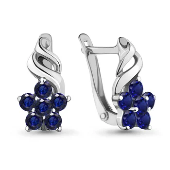 

Aquamarine earrings with nanosapphires, 925 sterling silver