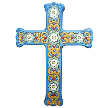 

Ceramic cross 21cm/8,3 inch - Ceramic glazed up handmade - Made in Spain - Spanish - Seville - MIJASCERAMIC crafts -
