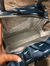 Fiambrera enfriadora para la comida de mujer y niños, bolsa de lona aislada portátil de patrón funcional, bolso térmico para picnic, almuerzo