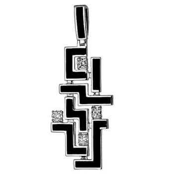 

Esthete pendant with diamonds and enamel in 750 White Gold