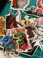 65 Uds Japón Bushidou pegatinas de guerreros para ordenador portátil de PVC pegatinas de grafiti pegatinas para maleta equipaje guitarra coche para los juguetes para los niños F3