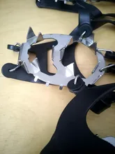 Crampones de escalada de 18 dientes para exteriores, zapatos antideslizantes de acero al manganeso para caminar, pesca en hielo y nieve, para invierno