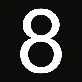 

Number 8 sign, white art00094337
