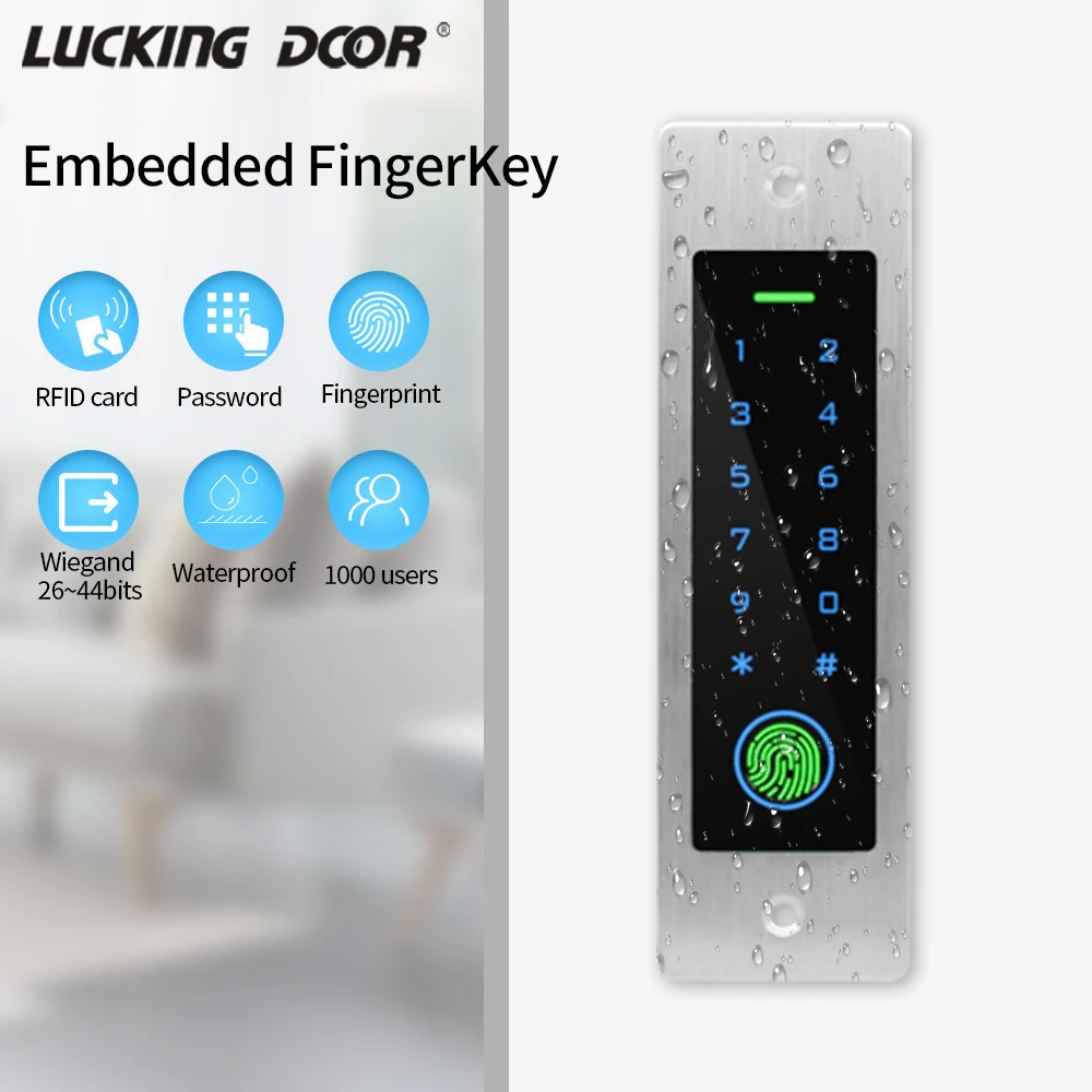 125Khz RFID Fingerprint Lock Door Access Control System Kit Biometric Controller 