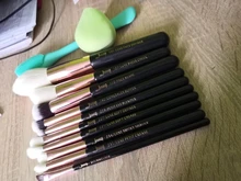 Jessup-Juego de brochas de maquillaje, base en polvo, sombra de ojos, oro rosa/Negro, 6 uds.-25 uds.