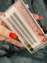 Kimcci-extensiones de pestañas individuales, 120 nudos/funda, pestañas de racimo 3D de visón Natural, maquillaje profesional acampanado