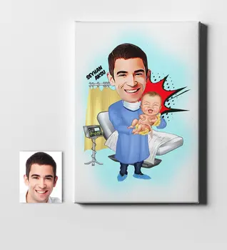 

Personalized Mr Obstetrics and gynecology Specialist Cartoon Canvas Table (50x70 cm.) 1