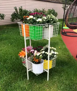 

Bookcase for colors with корзинами and plant pots