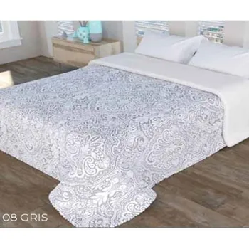 

B & G-Quilted Blanket 3D Sherpa Gray Supersoft 260x240 cm