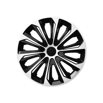 

14" 15" 16" Wheel Trims Hubcaps 4pcs NRM Strong Duocolor Black&White Complete Set HQ