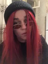 HANNE-Peluca de fiesta larga y recta para mujer, color rojo/Verde/azul/morado, fibra resistente al calor, aspecto Natural