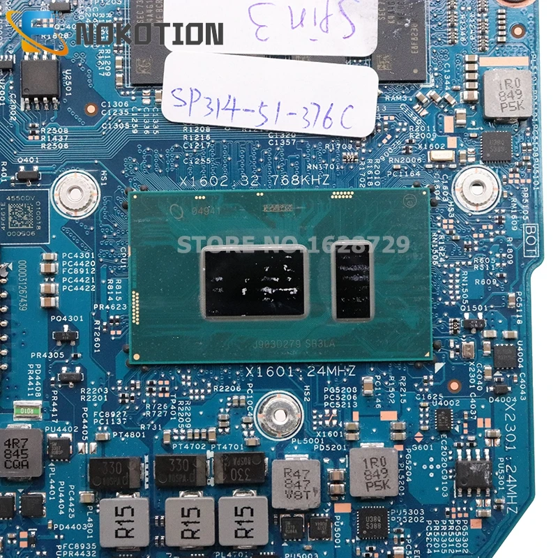 NOKOTION для acer Spin 3 SP314 SP314-51 материнская плата для ноутбука 17893-1 448.0dv060011 материнская плата SR3LA I5-8250U процессор