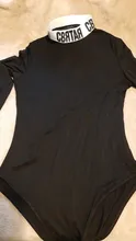 InstaHot algodón letra impresa mono cuello alto las mujeres de cuello otoño Bodycon Tops mujer parte elástica de cuerpo