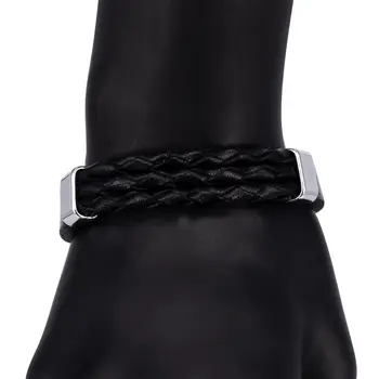 

Leather bracelet (genuine leather, magnetic lock, black) 55975