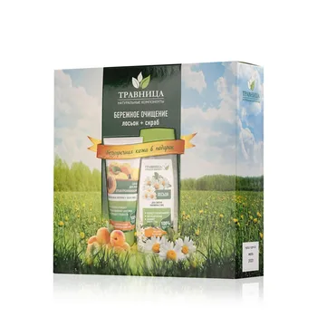 

Female set herbal No. 28 (apricot bone facial scrub 50 ml + makeup remover lotion with eye 100 ml)