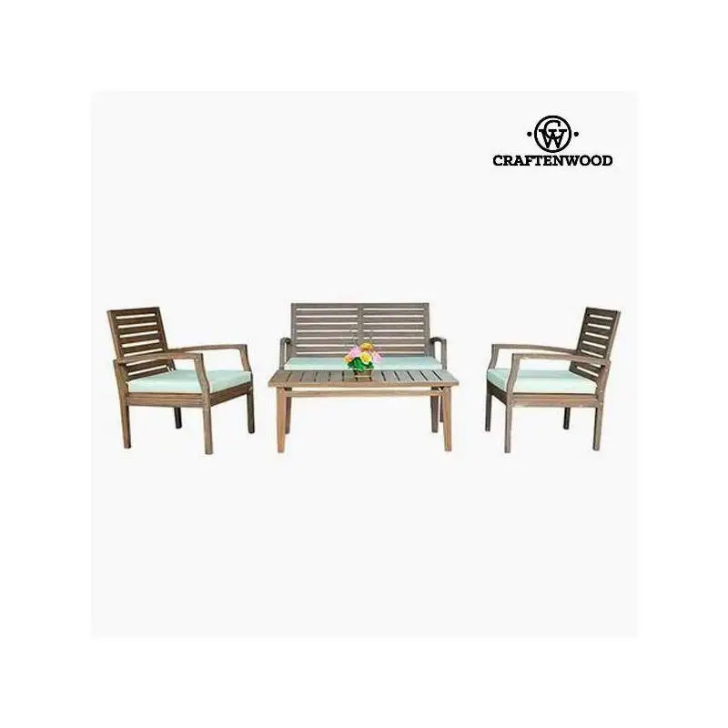 Set of Sofa and Table Teak (4 pcs) by Craftenwood