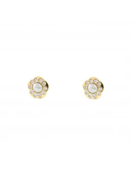 

Earrings Girl Daisy Rhinestone and pearl center (9kts)