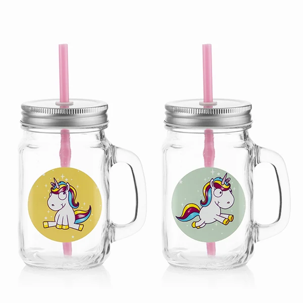 Junior Knows Unicorn мини Mason банка кружки(набор из 2