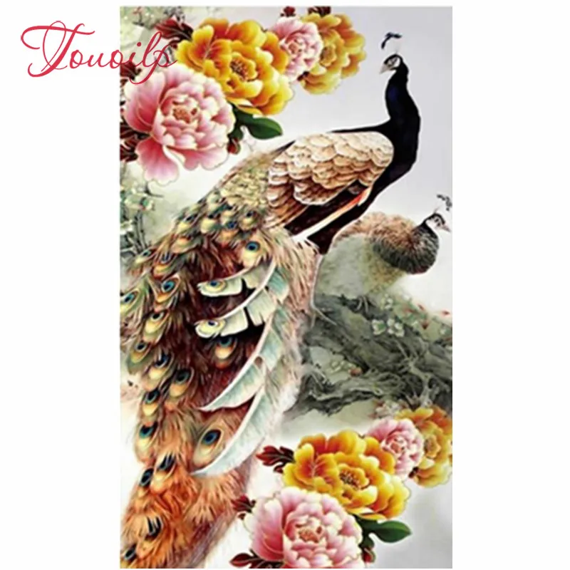 

DIY 5D peacock Diamond Painting Cross Stitch Round Diamond Embroidery Mosaic Animal Series Rhinestone picture Home Decor