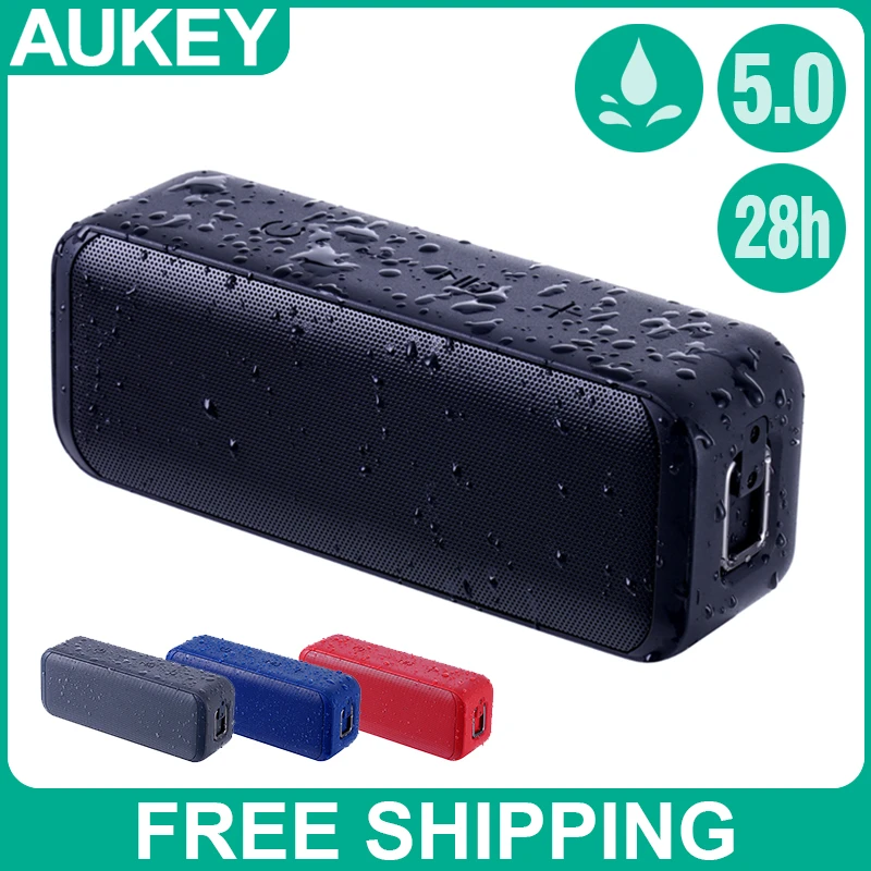 Aukey Sk A2 Portable Bluetooth Speaker 360 Stereo Sound Wireless Bass Outdoor Speakers Loudspeaker Audio Portable Speakers Aliexpress