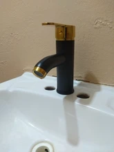 Bathroom Basin Faucets Sink-Tap Mixer Tap-One-Hole Black Golden-Water Cold/hot POIQIHY