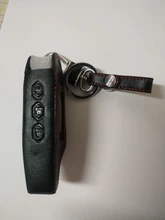 3 botones de cuero coche-estilo de cubierta para Starline B9 B6 A91 A61 Twage dos forma de sistema de alarma para coche llavero