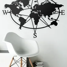 Эллипс компас металлическая карта мира Металлический Настенный декор художественный Декор 3D металлическая скульптура домашний декор офисный Декор