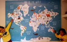 Custom Wallpaper Murals Background World-Map Bedroom Beibehang Living-Room Cartoon 3d
