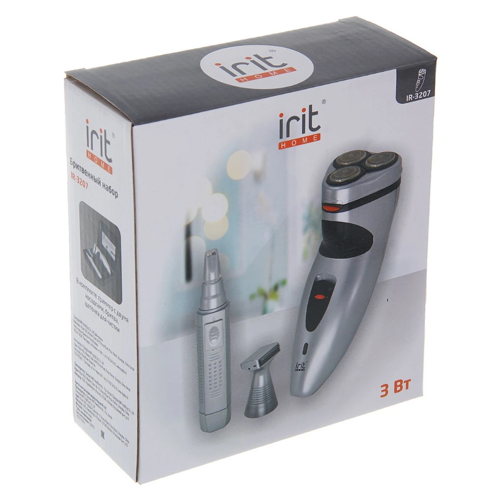 Бритва электрическая аккумуляторная+ триммер Irit IR-3207