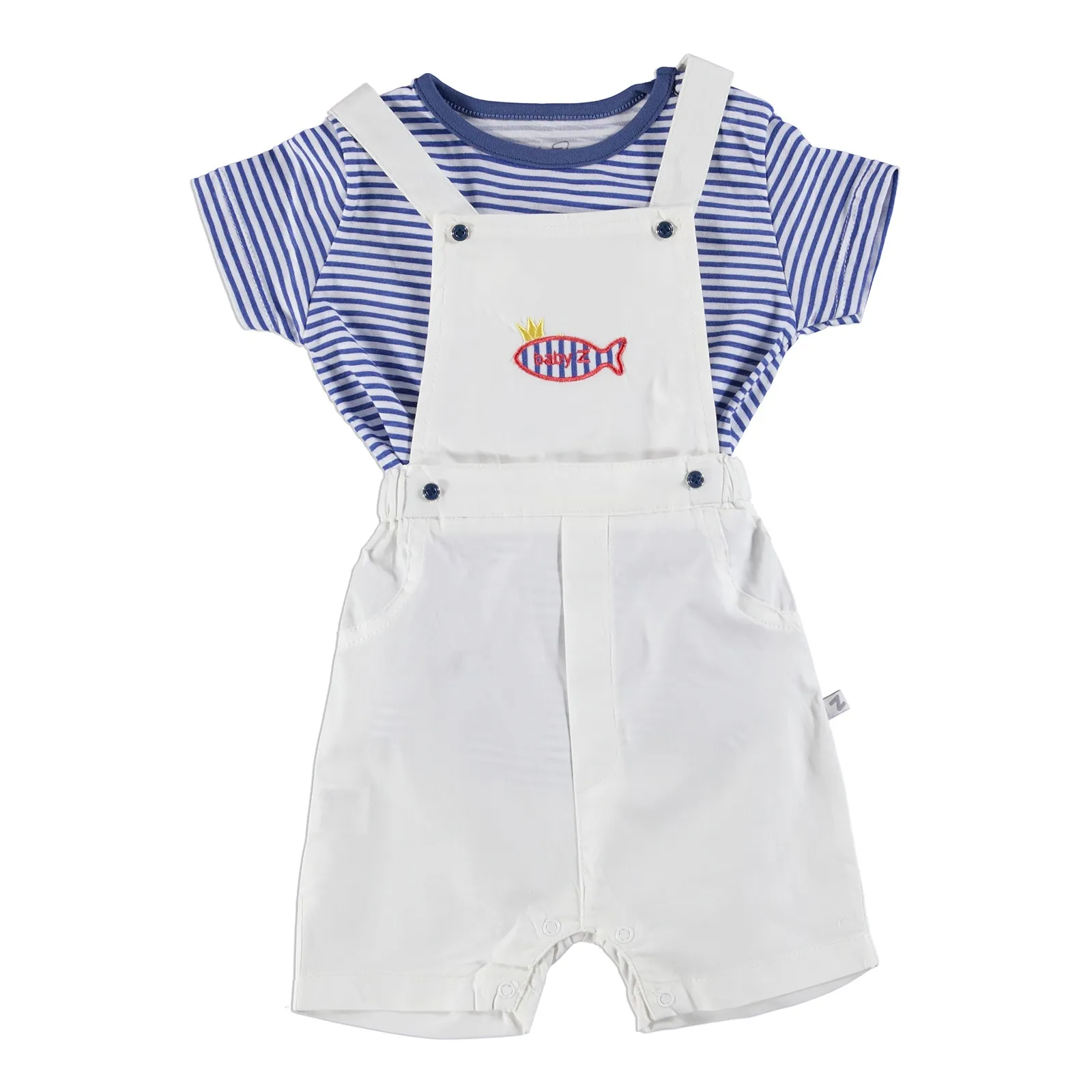 

ebebek BabyZ Fish Embroidered Dungarees Tshirt