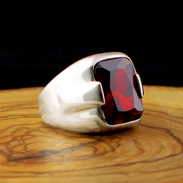 Real Solid 925 Sterling Silver Black Onyx Natural Stone Mens Signet Plain  Ring