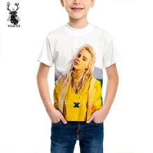 Billie eilish/Детская рубашка шелковая детская одежда футболка детская одежда с объемным рисунком nunu/Детские футболки bobo modis/Одежда для мальчиков и девочек C07