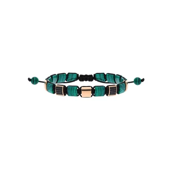 

Gold bracelet with malachite and cubic zirconia sunlight sample 585