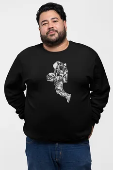 

Angemiel Wear Skull And Crossbones And Astronaut Black Men 'S Sweatshirt
