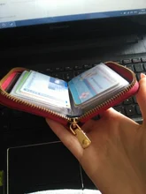 Mujeres/hombres tarjetero de negocios cartera funda rojo/Negro/gris/amarillo/azul/púrpura tarjeta de crédito funda, soporte 26 Bits Cartera de tarjeta con cremallera