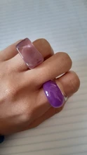 HUANZHI-Conjunto de anillos redondos de resina acrílica para mujer, colorido cuadrado geométrico, con diamantes de imitación, regalo de fiesta, 2021