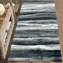 Серые, белые, черные волнистые линии Nordec 3d принт Нескользящая микрофибра моющийся длинный коврик коврики для прихожей