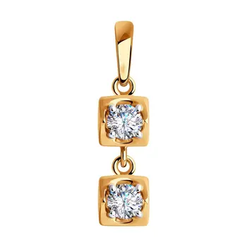 

Sokolov pendant in Gold with cubic zirconia, fashion jewelry, gold, 585, women's male, pendants for neck women